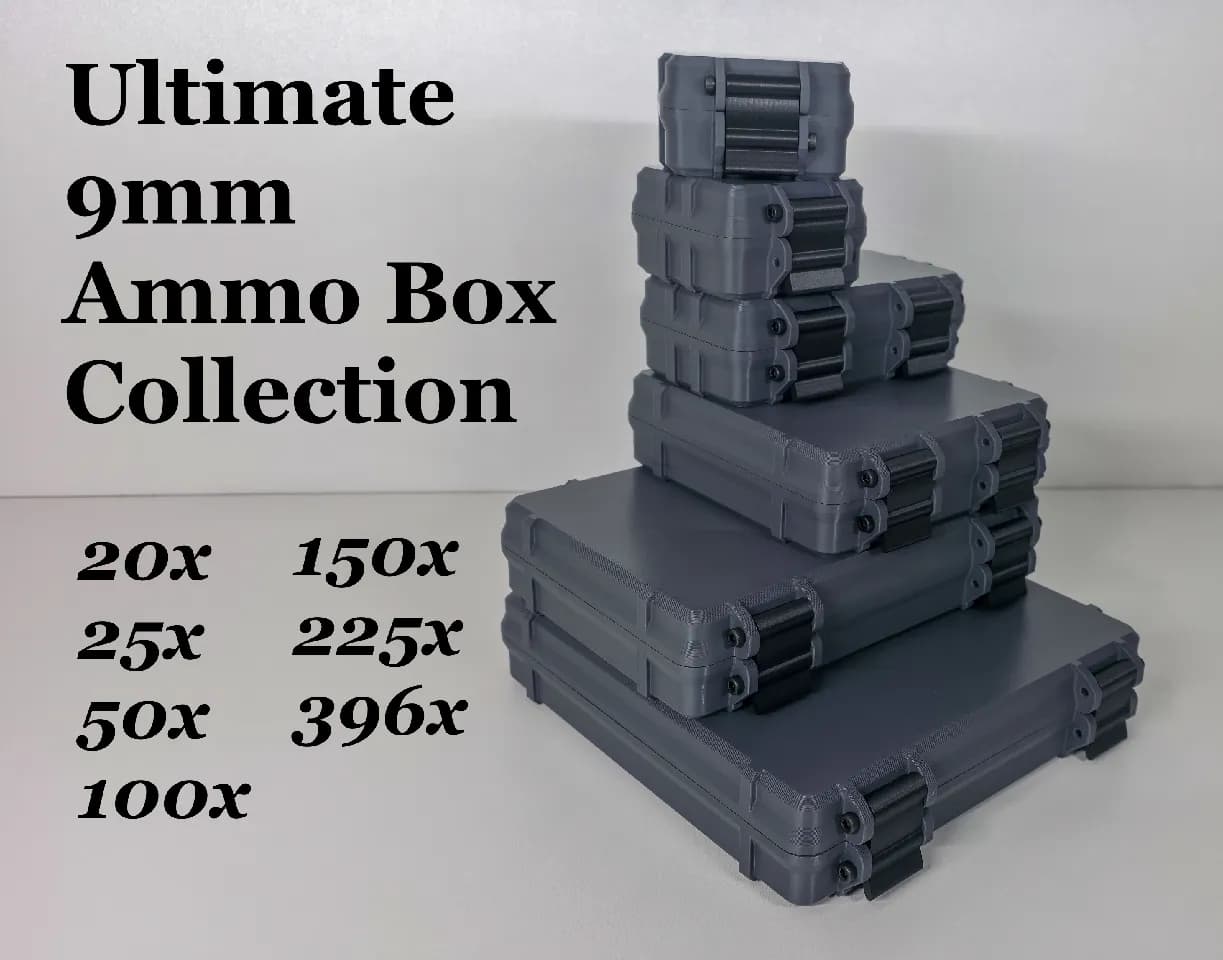 مجموعة صناديق ذخيرة 9 ملم متينة
