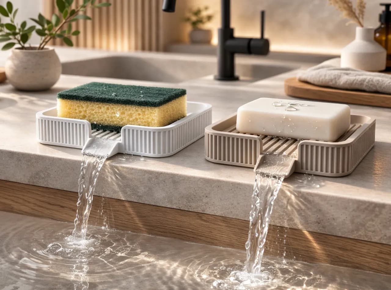 صحن صابون وإسفنج بتصريف