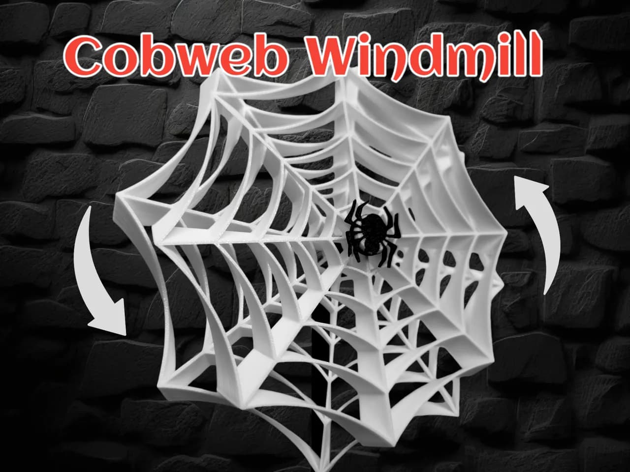 طاحونة هواء بشبكة عنكبوت للهالوين