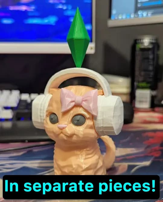 قط ذا سيمز الراقص بسماعات - تجميع سهل