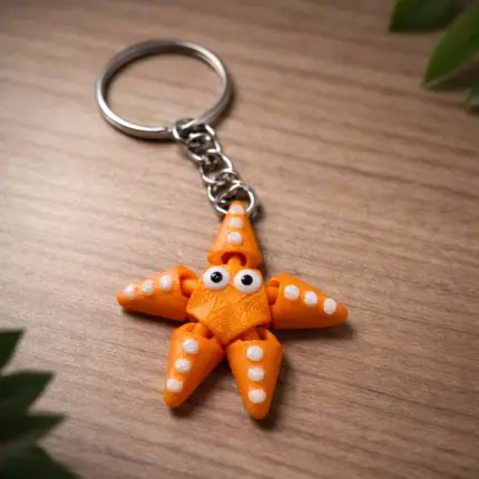 ميدالية "نجم البحر" المرنة (Flexi Starfish Keychain) – تعليقة مفاتيح ثلاثية الأبعاد
