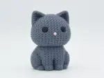 مجسم "القطة الصوفية" (The Knitted Kitten) – مظهر الكروشيه بلمسة رقمية